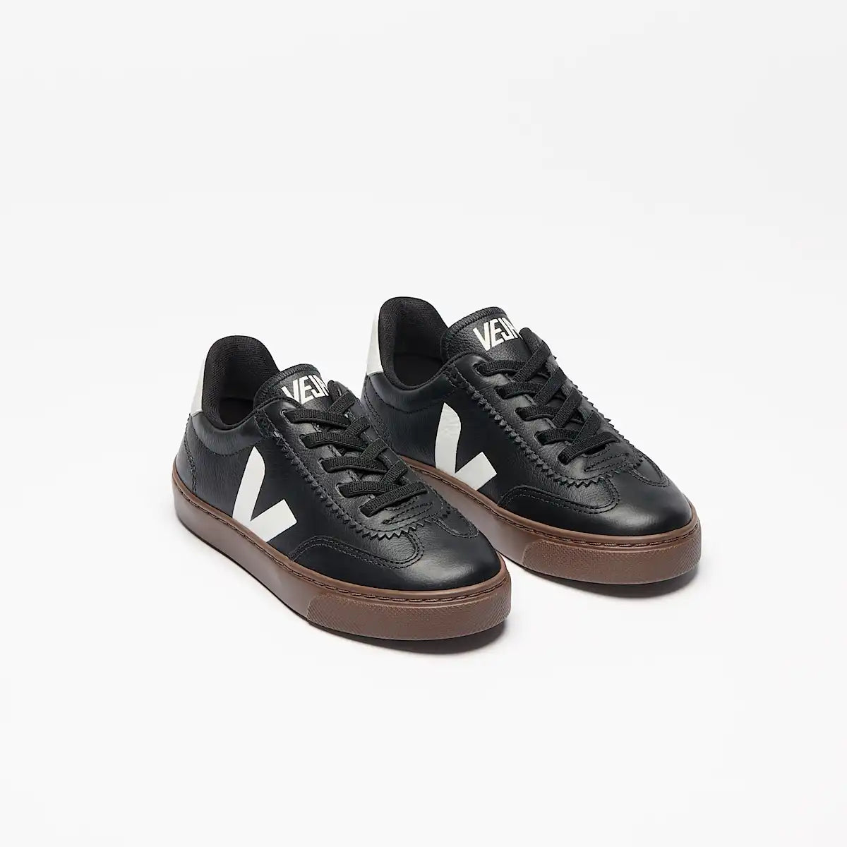 VOLLEY ELASTIC LACES LEATHER BLACK WHITE BARK