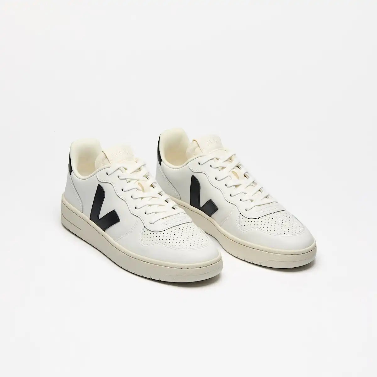 V-10 LEATHER WHITE BLACK