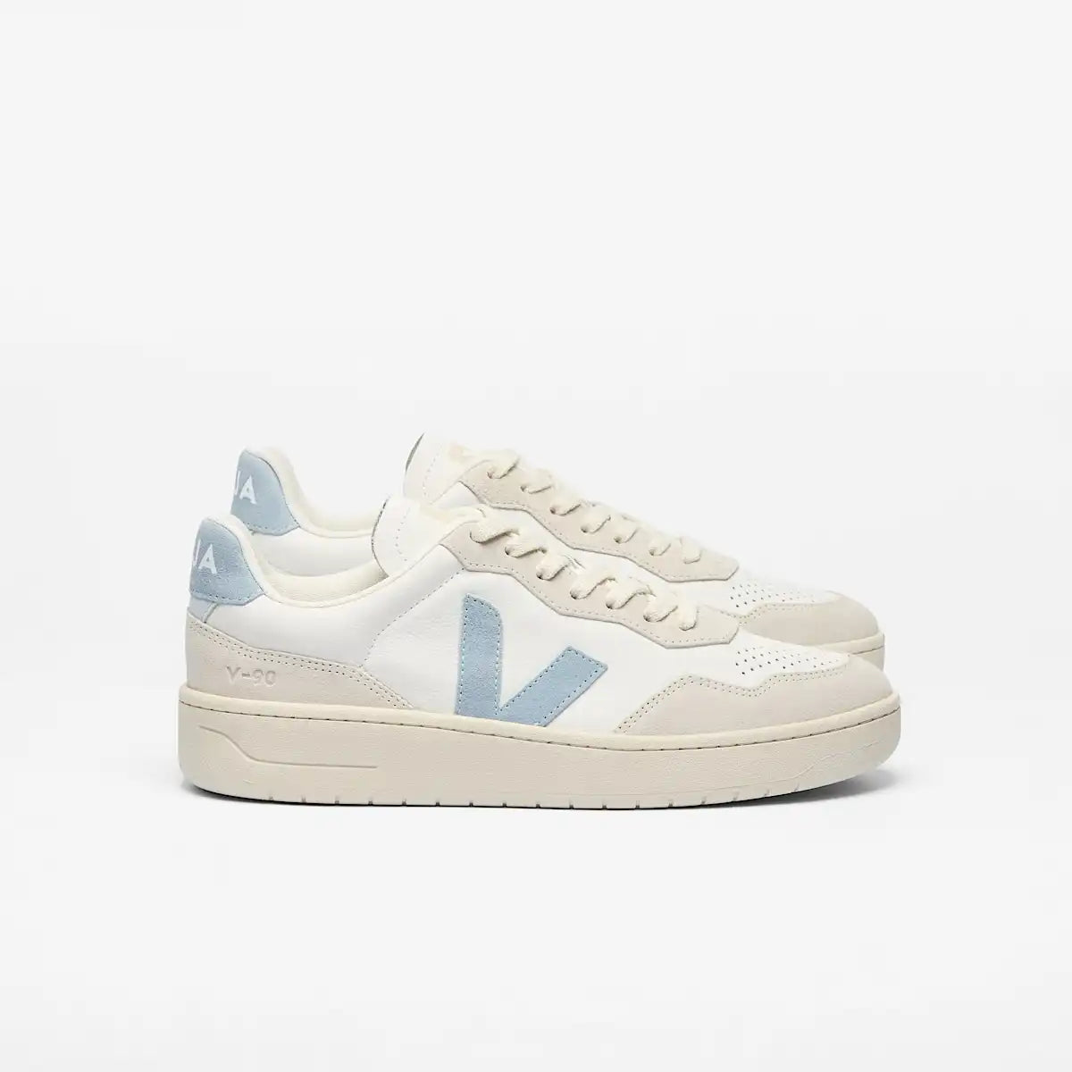 V-90 LEATHER WHITE STEEL